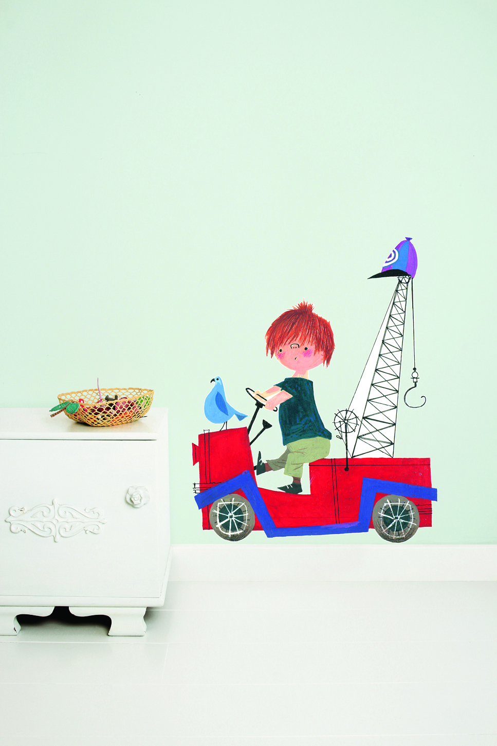 Fiep Westendorp muursticker Red Tow Truck XL 70 x 87 cm 